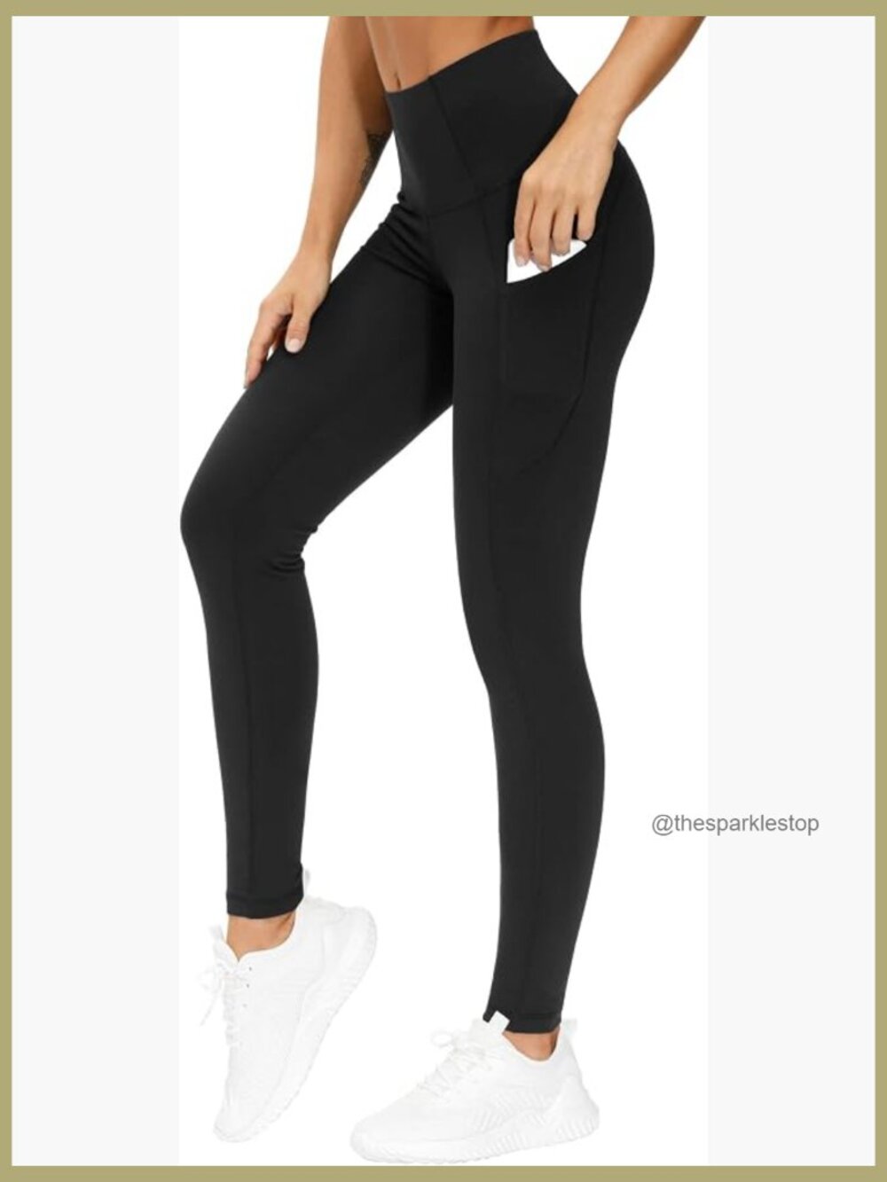 Thick High Waist Yoga Pants with Pockets, Tummy Control Workout Leggings